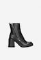 Prémiové černé dámské kotníkové boty na podpatku na zip 55224-51