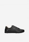 Czarne skórzane męskie buty na oryginalnej podeszwie 10184-51