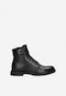 Zimní kožené pánské kotníkové boty v černé barvě 24087-51