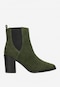 Stylové zelené dámské kotníkové boty na podpatku 55234-67