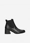 Dámské kotníkové boty na podpatku v černé barvě 55216-51