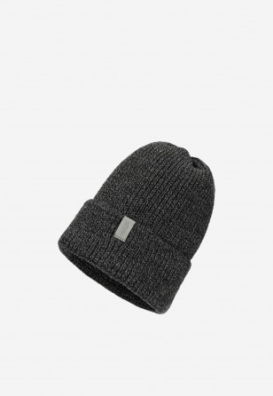 Sivá akrylová pánska čiapka na zimu v jednoduchom dizajne