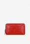 Skórzany czerwony portfel damski zapinany na zamek 91065-55