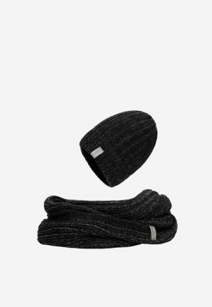 Zimní pánská čepice v černo-šedém designu