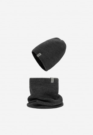 Zimní pánská čepice v černo-šedém odstínu