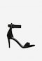 Čierne dámske sandále z velúrovej kože s výraznou prackou 76162-61