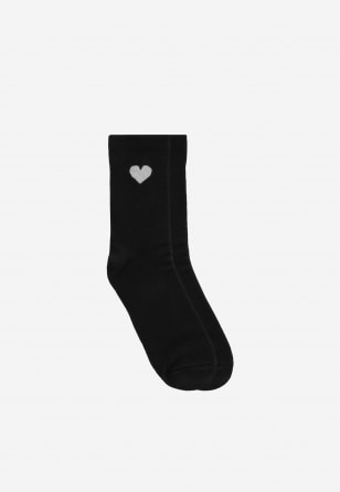 Elegantní dámské ponožky Wojas v černo-stříbrné barvě