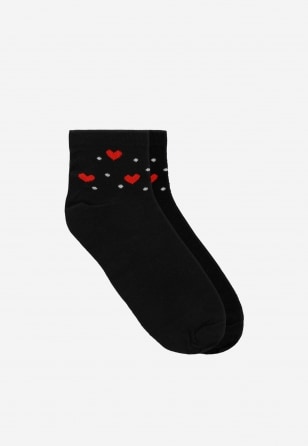 Dámské ponožky Wojas: černé a červené, celoroční komfort