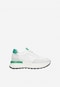 Białe sneakersy damskie z zielonymi akcentami 46288-79