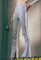 CHIARA spodnie damskie patchwork biało-niebieske K400004-16