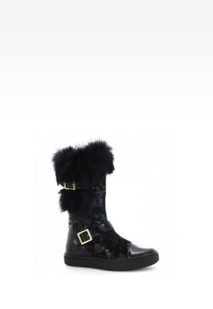 Kozaki ocieplane BARTEK T-973980/1LH, dla dziewcząt, czarny T-973980/1LH