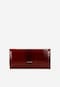Czerwony lakierowany portfel damski z ciekawym tłoczeniem 91058-35