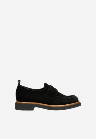 Černé dámské mokasíny penny loafers v casual stylu