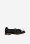 Black slip-on shoes for women with decorative cutout and bow 46302-71