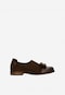 Brown shoes with decorative bow made of smooth leather and suede 46302-72