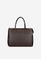 Brown leather box-shaped handbag 80222-52