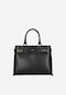 Black leather women's satchel 80403-51