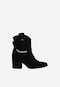 Black heeled cowboy boots with silver chain 55200-61