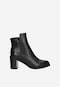 Elegant high-heeled boots in black smooth leather 55258-51