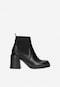 Black leather Chelsea boots with a chunky heel 55265-51