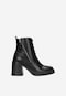 Black leather ankle boots with heels 64125-51