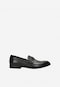 Black leather loafers with metal decoration 10224-51