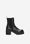 Black leather Chelsea boots with chunky heel 55272-51