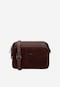 Burgundy women's handbag made of combined leather 80317-75