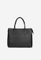 Black leather women's satchel 80222-71