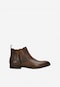 brown leather ankle boots with zipper 20030-53