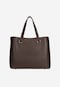 Large dark brown leather women's handbag 80427-52