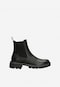 Black leather Chelsea boots with a decorative zipper 55268-51