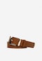 Brown leather belt with a square buckle for women 93090-53