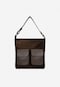 Dark brown leather handbag for women 9819-73