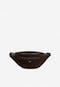 Dark brown smooth leather belt bag for women 80422-72