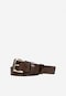 Dark brown belt with a golden buckle for women 93084-53