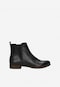 Black leather ankle boots with elastic 55287-51