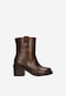 Brown smooth leather heeled ankle boots 55280-52