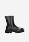 Black smooth leather ankle boots for women 55267-51