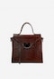 Brown embossed leather handbag for women 80406-52