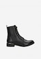 Black leather boots with golden accents 64127-51