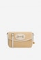 Small beige summer bag with smooth leather and raffia 80377-84