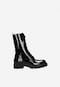 Women's high black patent boots 64128-31