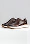Brown PREMIUM men's sneakers with embossing 10214-52