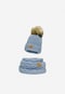 Niebieski komplet czapka + komin BARTEK 85602-86 z wełny merino 8560286