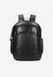 Spacious black smooth leather backpack 80081-51