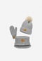 Popielaty zestaw BARTEK 85601-10 czapka + komin + rękawiczki 8560110