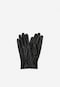 Black leather gloves with silver stitching 98131-51