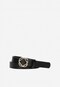 Elegancki czarny pasek damski ze skóry licowej 93058-51