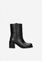 Czarne wsuwane botki na obcasie 55290-51